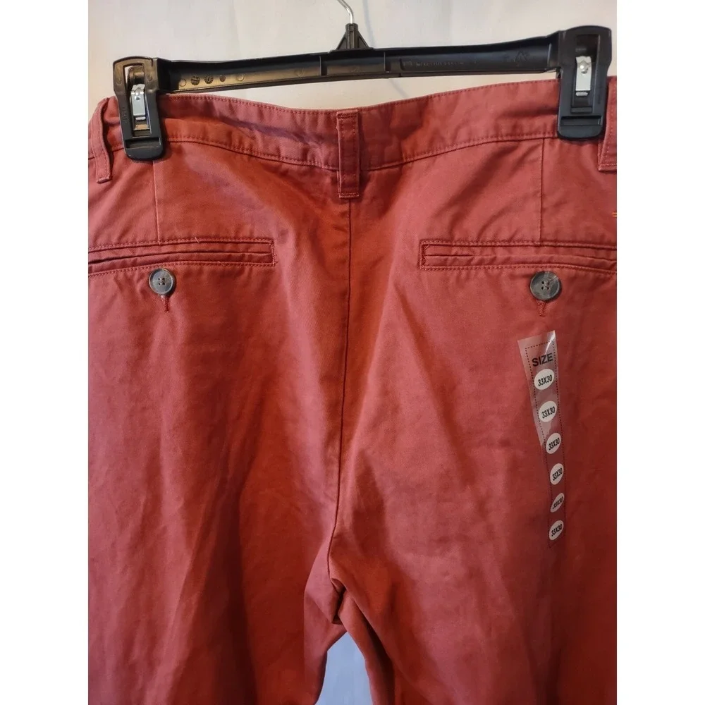 Dockers Chino‎ Pants Men's Denim 33x30Alpha Khaki Slim Tapered Salmon Bold